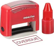 uxcell Overdue Time Self Inking Rubber Stamp, Office Ink Business Stamp for Office Documents, Paperwork, Warehouse, Label (Red)