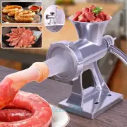 Table Hand Crank Meat Grinder Mincer Stuffer Manual Sausage Filler Maker Machine