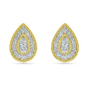0.25 CT. T.W. Diamond Pear-Shaped Frame Vintage-Style Stud Earrings in 10K Gold