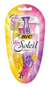 BIC Miss Soleil Colour Collection Lady Razors, Triple-Blade Razors, Vitamin E...