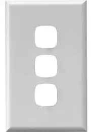 8x HPM EXCEL SWITCH COVERPLATES 3-Gangs Horizontal & Vertical, High Gloss, White