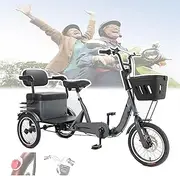 Foldable Tricycle,Bicycle For Elderly,8-Bearing Drive,Brake Sensitivity, 200kg Load Capacity,Easy Foldable,Thickened Seat,Closed Storage Space,For Commute,Grey