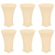 6pcs Round Cocktail Tablecloth 32" x 43", Highboy Spandex Table Cover, Champagne