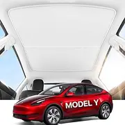 Roof Sunshades for Tesla Model Y 2020-2024, Car Sunroof Shade Foldable Skylight Sunshade for Tesla, Model Y Glass Roof Heat Insulation Roof Window Sun Protection Interior Accessories for Tesla