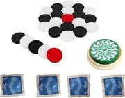 Kalindri Sports 6MM Acrylic Carrom Coin (24 Coins with 1 STRICKER) with Carrom Pockets