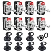 Toggle Switches 8 Pack 2 Pin ON Off SPST Car Rocker Toggle Switches, 20A Heavy
