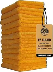 Chemical Guys MIC_506_12 Professional Grade Premium Microfiber Towels, Gold (16" x 16") (12 Pack)