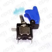 ON/OFF SPST 3P BLUE ILLUMINATED TOGGLE SWITCH w/BLUE COVER #662051/665011