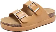 [XTJSCBDSH] Women’s Platform Sandals, Open-Toe Wedge Slides with Arch Support Adjustable Buckle Straps Chunky Summer Sandals Comfortable Shoes Size 5-10