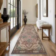 Machine Washable Non Slip Runner Rugs for Hallway Corridor, Thin 2X5 Carmine