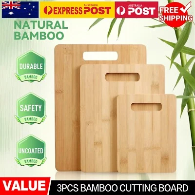 Clevinger 3 Piece Bamboo Cutting Board Set Reversible Wooden Cutting Boards Set