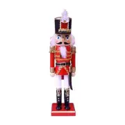36cm Wooden Nutcracker Figure Wooden Figurine Toy Christmas Decor Shelf