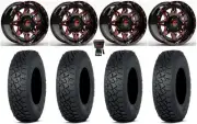 Fuel Lethal 14" Wheels Red 30" Tenacity XNR Tires Polaris RZR XP 1000 / PRO XP