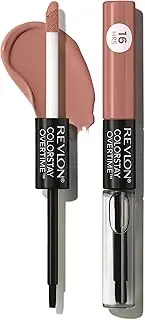 Revlon Liquid Lipstick with Clear Lip Gloss, ColorStay Overtime Lipcolor, Dual Ended with Vitamin E, 540 Unstoppable Nude, 0.07 Fl Oz
