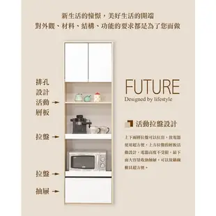 【日本直人木業】FUTURE北歐風120CM上下廚櫃組加60CM電器櫃加81CM中空櫃