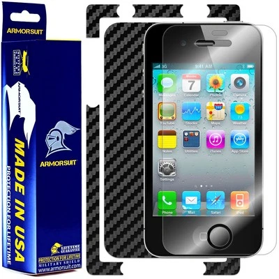 ArmorSuit MilitaryShield Apple iPhone 4S AT&T Screen Protector + Carbon Fiber