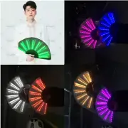 LED Light Chinese Hand Fans Held Folding Fan Party Stage Lighting Rechargeable