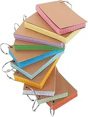 UTHCLO 10pcs Notes Double-Sided Lined Cards Holes Thick Paper Cover DIY Flashcards for Study Work