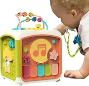 Baby Activity Cube - Sensory Music Toys for Motor Skill,Preschool Educational Toys, Learning Activities for Boys and Girls Ages 18 Month+