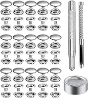 200pcs Snap Fastener Kit, BetterJonny 15mm Heavy Duty Canvas Snap Button Stainless Steel Press Stud Cap with 3 Setting Tools for Boat Bag Leather DIY Craft
