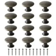 Set of 12 Vintage Bronze Cupboard Door Knobs Classic Mushroom Shaped Handles