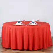 5 Pack RED 120 Inch ROUND TABLECLOTHS Wedding Decorations Party Table Covers