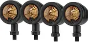 LED Indicator Blinkers Amber Lamp Accessories 12V 10mm MI&NI Led Turn Signal Light Blinker Indicator Lights Retro Moto Turn Signals Lamp For Ha&rl&ey(4pcs Black)