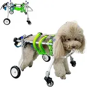 Dog Wheelchair for Small Dog, Adjustable Pet Wheelchair, 4 Wheels Full Support, Portable and Quick Installation, Animal Exercise Aid(X-Small)