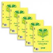 5pc Spirax 814 Recycled Lecture Book A4 School/Writing Notebook 140-Pages Yellow