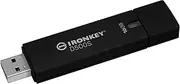 Kingston IronKey D500S Hardware Encrypted USB Flash Drive 16GB FIPS 140-3 Lvl 3 (Pending) AES-256 - IKD500S/16GB, Black
