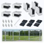 8Pack Adjustable Glass Clamp for Thickness 5/16"-1/2"(8mm-12mm) Brushed Squar...