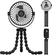 Portable Stroller Fan | Travel Fan with Flexible Octopus Stand - Rechargeable Blower, 3-Speed Cooling Gadget for Stroller Car Seat Crib Nursery Bedroom Living Room