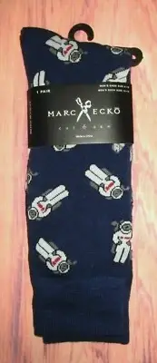 MENS MARC ECKO ASTRONAUT NAVY BLUE CREW SOCKS (SHOE SIZE 6-12)