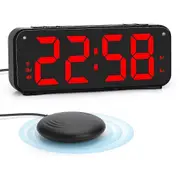 Loud Alarm Clock for Heavy Sleepers Adults,Dual Alarm Clock with Bed Shaker,for Bedrooms,6.5In Large Display with Dimmer As Shown