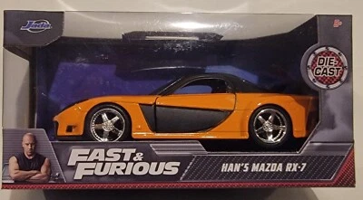 Jada Fast & Furious Han's Mazda RX-7 Diecast Car 1:32 Rare Second Generation Box