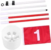 WOONEKY 1 Set Golf Practice Hole Cup Golf Hole Pole Putting Portable Game Practice Cup Portable Flagpole Training Flagpole Nylon