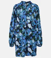 [Diane von Furstenberg] Diane von Furstenberg Silka printed satin minidress AU 12 blue