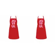 2PK Annabel Trends Cotton Screen Print Apron Cooking Bib Christmas Joyful