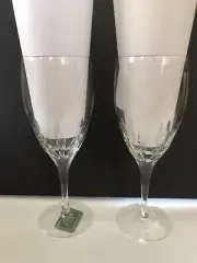 Set of 2, LENOX CRYSTAL FIRELIGHT CLEAR WATER / WINE GLASSES (MINT)