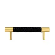 Maggie Brass And Leather Cabinetry Handle - Little Swagger