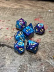7 Piece Polyhedral Dice Set: Blue w/ Purple, Marble - Dungeons & Dragons Dice