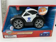 Play Right Emergency Vehicle Police Car Sounds, Lights Up Pull Back Function Toy