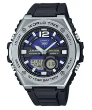 Casio Telememo Alarm Timer Calendar Blue Dial Quartz MWQ-100-2AV 100M Mens Watch