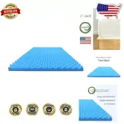 Medical Grade Twin Mattress Pad - Lightweight Egg Crate Foam for Pressure Relief