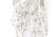 Iridescent Clear Bead White Wrapped Wire Garland Wedding Home Decor 6' New