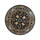 48" Black Marble Inlay Precious Stone Coffee Table Top Multi Stone Inlay Art Dec