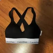 Calvin Klein Women’s XSmall Black Racerback Icon Cotton Modal Padded Bralette