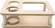 Sofa Arm Tray Table – Foldable Couch Caddy with Cup Holder, Double-Tier Snack Organizer | Portable Drink Stand, Remote Control Holder, Bamboo TV Dinner Tray for Home, Offices, Bedroom, Travel