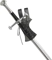 HZMAN Leather Sword Frog LARP Medieval sword Belt Costume Accessory Rapier Knight Sword Holster（Longsword not Included）