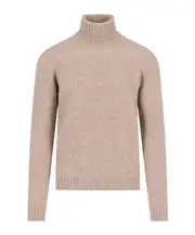 Drumohr Turtleneck Knit Pullover XXL,XXXL BEIGE